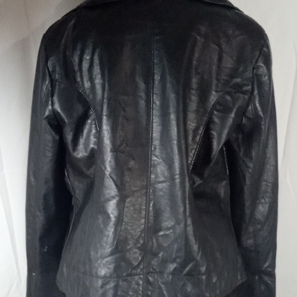 Lane crawford black women's leather jacket small/ medium - Picture 7 of 8